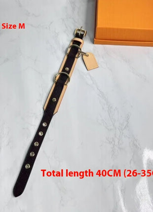 Dog Collar Luxury Cat Collar Safe Adjustable Cowhide Leash Lead Collar for Small Medium Large Dogs Cute Pet Accessories