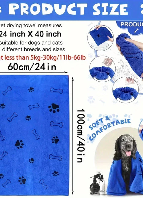 Dog Towel Drying Dog Cat Pet Towel, Puppy Microfiber Quick-drying Dog Claw Bath Towel, Pet Bath Products Absorbent Medium Dog