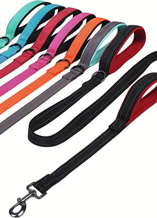 Dog Leashes Outdoor Travel Dog Training Chain Heavy Duty Double Handle Lead for Greater Control Safety Training Dual Handle