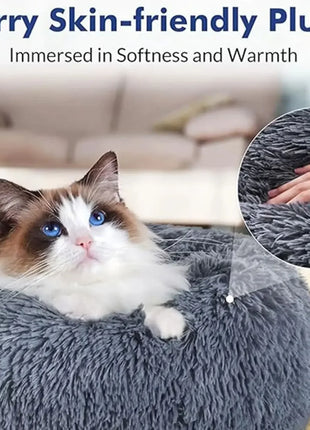 40-90cm Round Pet Bed for Large Dog Bed Super Soft Cat Bed Long Plush Dog House for Medium Dog House Winter Warm Sleeping
