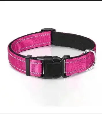 Dog Collar Reflective Adjustable Breathable Nylon Soft Padded DurableePet Collar for Small Medium Large Dog Bone Rope