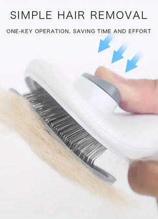 Dog brush, cat brush, self-cleaning pet brush for combing long and short hair dogs, cats, rabbits, etc. to remove loose hair
