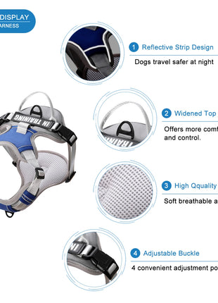 Dog Harness NO PULL Outdoor Walking Breathable Reflective Adjustable Small Dog Harness for Medium Large Dogs Pet Supplies