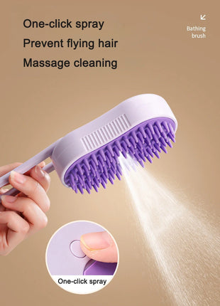 3 in 1 Pet Electric Steam Brush Cat and Dog Cleaning Spray Massage Grooming Comb Retractable Handle Pet Hair Removal BeautyBrush