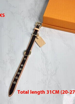 Dog Collar Luxury Cat Collar Safe Adjustable Cowhide Leash Lead Collar for Small Medium Large Dogs Cute Pet Accessories