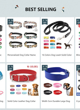 Personalized Dog Collar Name Carved ID Anti-lost Solid PU Leather Collar For Small Medium Large Dogs Puppy Cat Pet Supplies Pink
