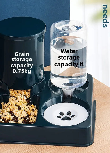 Cat bowl double bowl automatic drinking water and food bowl cat drinking water bowl cat food dog bowl dog bowl integrated feeder