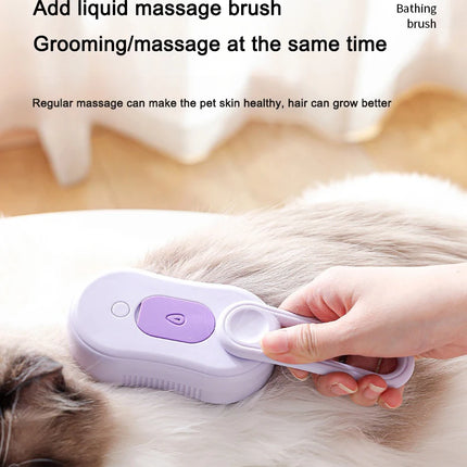 3 in 1 Pet Electric Steam Brush Cat and Dog Cleaning Spray Massage Grooming Comb Retractable Handle Pet Hair Removal BeautyBrush