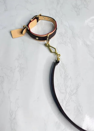Dog Collar Luxury Cat Collar Safe Adjustable Cowhide Leash Lead Collar for Small Medium Large Dogs Cute Pet Accessories