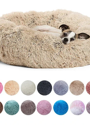40-90cm Round Pet Bed for Large Dog Bed Super Soft Cat Bed Long Plush Dog House for Medium Dog House Winter Warm Sleeping