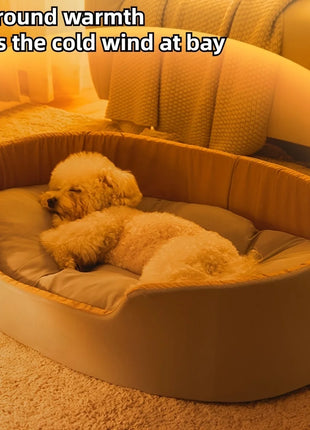 Dog Bed with Removable Hair Shield -  Memory Foam Pet Bed, Non-Slip & Reversible Design for All Seasons