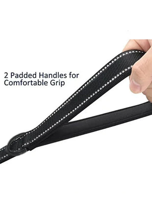 Dog Leashes Outdoor Travel Dog Training Chain Heavy Duty Double Handle Lead for Greater Control Safety Training Dual Handle
