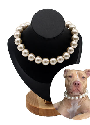 Dog Pearl Collars for Large Dogs Cats Pet Necklace Jewelry Chihuahua Yorkie Girl Clothing Dress Costume Accessories Wire Rope