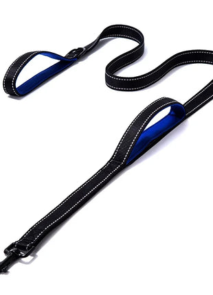 Dog Leashes Outdoor Travel Dog Training Chain Heavy Duty Double Handle Lead for Greater Control Safety Training Dual Handle
