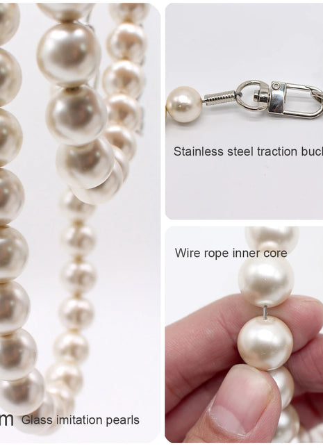 Dog Pearl Collars for Large Dogs Cats Pet Necklace Jewelry Chihuahua Yorkie Girl Clothing Dress Costume Accessories Wire Rope