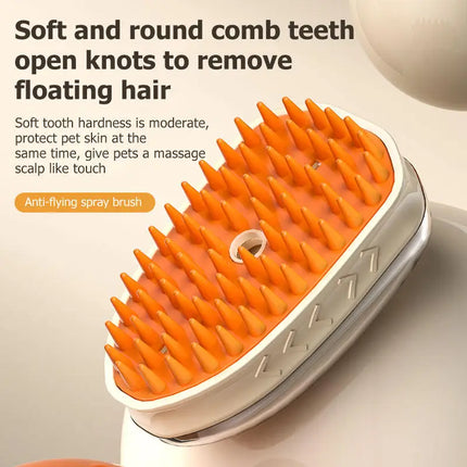 Cat Steam Brush Electric Cat Brush with Sprayer Pet Grooming Comb Dog Hair Brush Ultraviolet Light for Cat Moss Pet Massage Comb