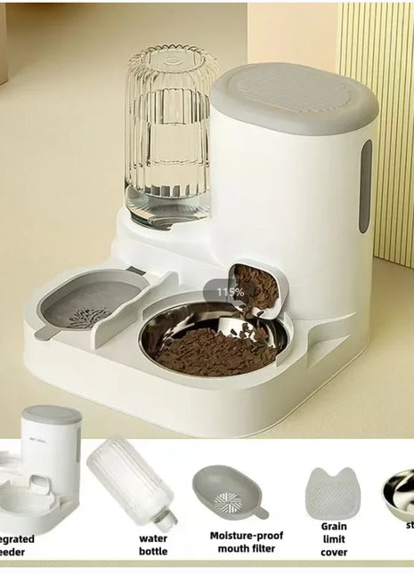 Cat bowl automatic feeder for cats, dogs, pets, water dispensers, integrated cat bowl, cat food basin, dogs, eating, drinking wa