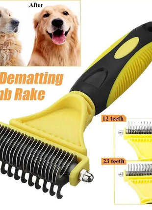 Professional Dog Brush, Light and Efficient, Safe and Easy To Use Pet Comb, Rake, Remove Undercoat Knots, Wooden Handle