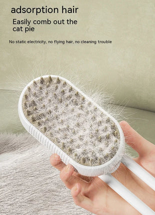 3 in 1 Pet Electric Steam Brush Cat and Dog Cleaning Spray Massage Grooming Comb Retractable Handle Pet Hair Removal BeautyBrush