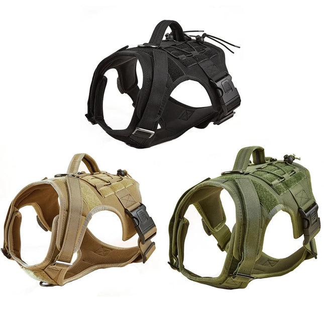 Tactical Dog Harness with Handle, No-Pull, Adjustable Pet Vest, Training, Hunting, Outdoors, Medium and Large Dogs