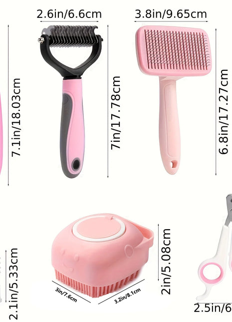 8pcs,Dog Brush Grooming Set, Pet Cleaning Set, Pet Nail Clippers & Files, Pet Shampoo Brushes, Hair Removal Brushes toothbrush