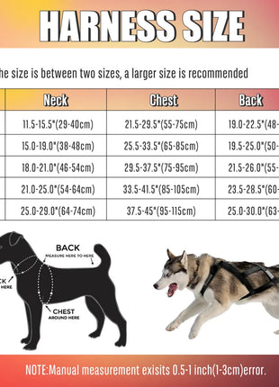 Dog Sled Harness Pet Weight Pulling Sledding Harness Mushing X Back Harness For Large Dogs Husky Canicross Skijoring Scootering