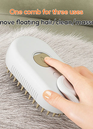 3 in 1 Pet Electric Steam Brush Cat and Dog Cleaning Spray Massage Grooming Comb Retractable Handle Pet Hair Removal BeautyBrush