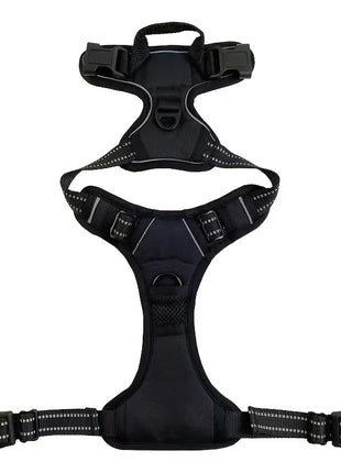 Dog Harness, No-Pull Pet Harness with 2 Leash Clips, Adjustable Soft Padded Dog Vest, Black