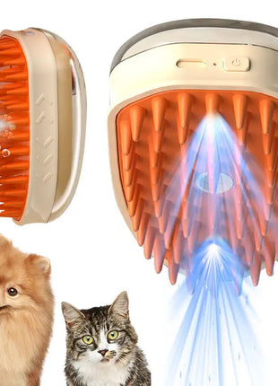 Cat Steam Brush Electric Cat Brush with Sprayer Pet Grooming Comb Dog Hair Brush Ultraviolet Light for Cat Moss Pet Massage Comb