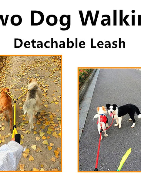 Dog Leash Double Leashes for Dogs Walking Detachable Dog Chains Two Dogs Double Leashes Walker Pet Supplies Accessories Pet Belt