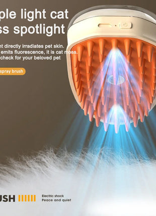 Cat Steam Brush Electric Cat Brush with Sprayer Pet Grooming Comb Dog Hair Brush Ultraviolet Light for Cat Moss Pet Massage Comb