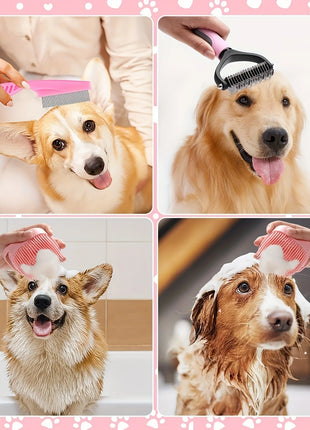 8pcs,Dog Brush Grooming Set, Pet Cleaning Set, Pet Nail Clippers & Files, Pet Shampoo Brushes, Hair Removal Brushes toothbrush