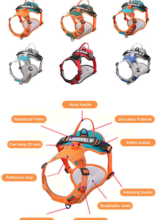 Dog Harness NO PULL Outdoor Walking Breathable Reflective Adjustable Small Dog Harness for Medium Large Dogs Pet Supplies