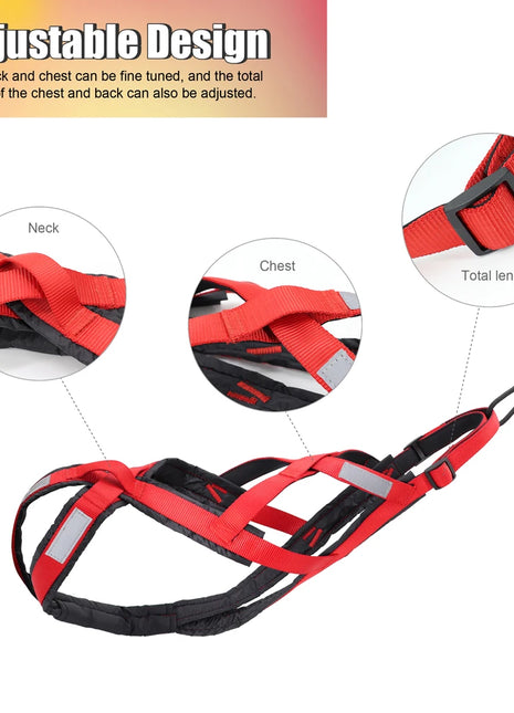 Dog Sled Harness Pet Weight Pulling Sledding Harness Mushing X Back Harness For Large Dogs Husky Canicross Skijoring Scootering
