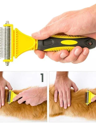 Professional Dog Brush, Light and Efficient, Safe and Easy To Use Pet Comb, Rake, Remove Undercoat Knots, Wooden Handle