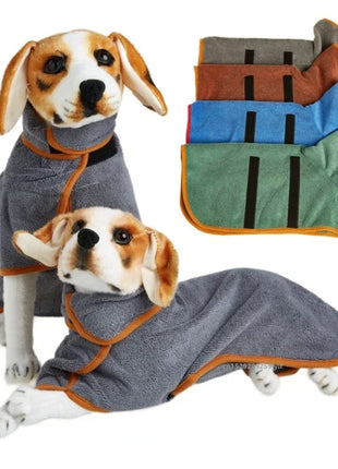 Dog Bathrobe Towel Bath Robe Pet Fast Drying Coat Soft Adjustable Absorbent Towel For Large Medium Small Dogs