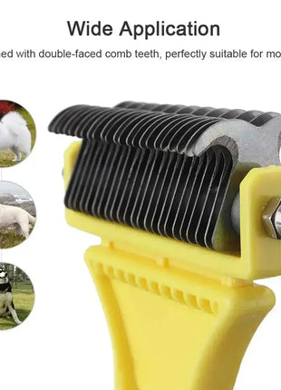 Professional Dog Brush, Light and Efficient, Safe and Easy To Use Pet Comb, Rake, Remove Undercoat Knots, Wooden Handle