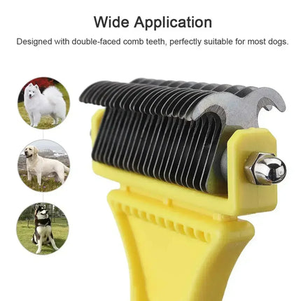 Professional Dog Brush, Light and Efficient, Safe and Easy To Use Pet Comb, Rake, Remove Undercoat Knots, Wooden Handle