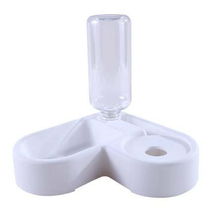 Cat Feeder Bowl Dog Automatic Water Double Bowls Food Wall Corner Save Space Cats 500ml Bottle Drinking Kitten Dogs Pet Product