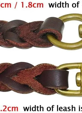 Leather Dog Leash, Heavy Duty Genuine Leather Braided Dog Leashes for Large Medium Small Dogs Shepherd Training and Walking