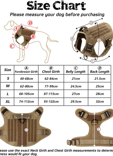 Military Large Dog Harness Training Pet Vest for French Bulldog German Shepherd Malinois Tactical Harnesses For Dogs Accessories