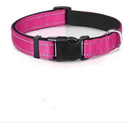 Dog Collar Reflective Adjustable Breathable Nylon Soft Padded DurableePet Collar for Small Medium Large Dog Bone Rope