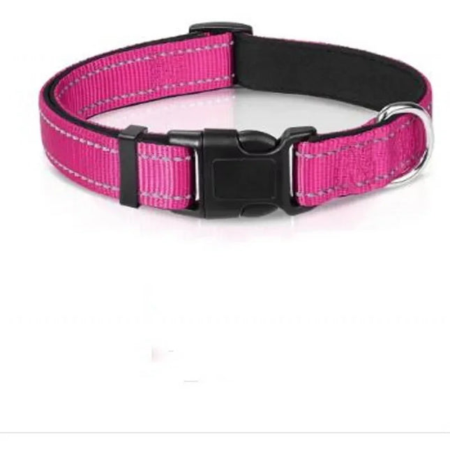Dog Collar Reflective Adjustable Breathable Nylon Soft Padded DurableePet Collar for Small Medium Large Dog Bone Rope