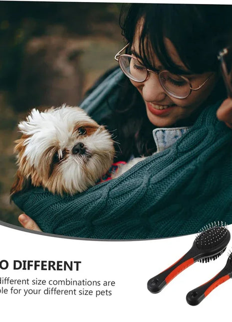 Double Sided Dog Brush Two Sided Pin Bristle Pet Brush Pet Hair Comb Dense Bristle Brush Deshedding Dog Brush Dog Pin Brush