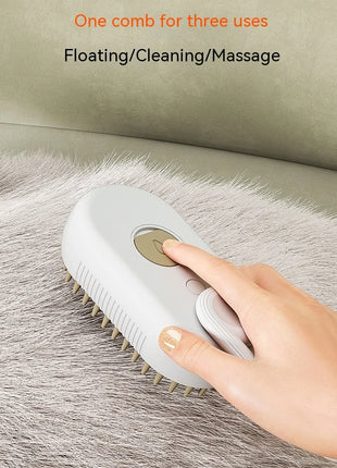 3 in 1 Pet Electric Steam Brush Cat and Dog Cleaning Spray Massage Grooming Comb Retractable Handle Pet Hair Removal BeautyBrush