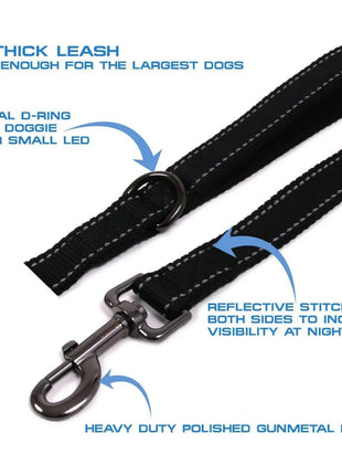 Dog Leashes Outdoor Travel Dog Training Chain Heavy Duty Double Handle Lead for Greater Control Safety Training Dual Handle
