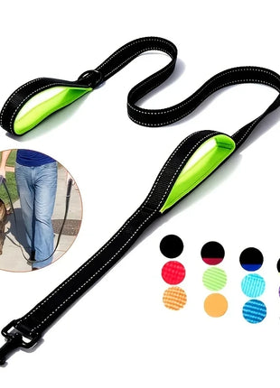 Dog Leashes Outdoor Travel Dog Training Chain Heavy Duty Double Handle Lead for Greater Control Safety Training Dual Handle
