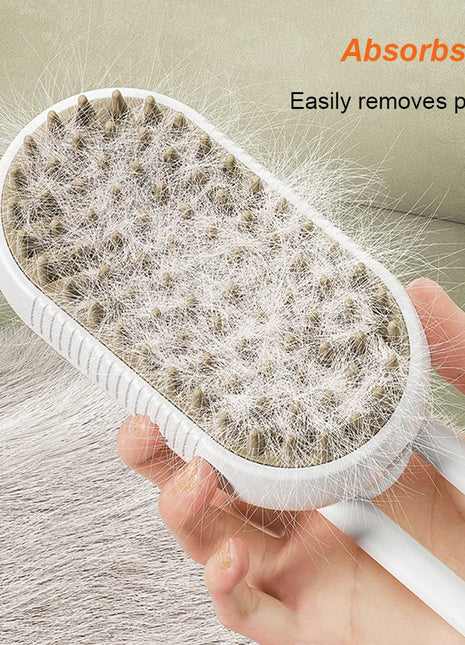 3 in 1 Pet Electric Steam Brush Cat and Dog Cleaning Spray Massage Grooming Comb Retractable Handle Pet Hair Removal BeautyBrush