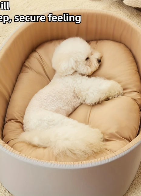 Dog Bed with Removable Hair Shield -  Memory Foam Pet Bed, Non-Slip & Reversible Design for All Seasons