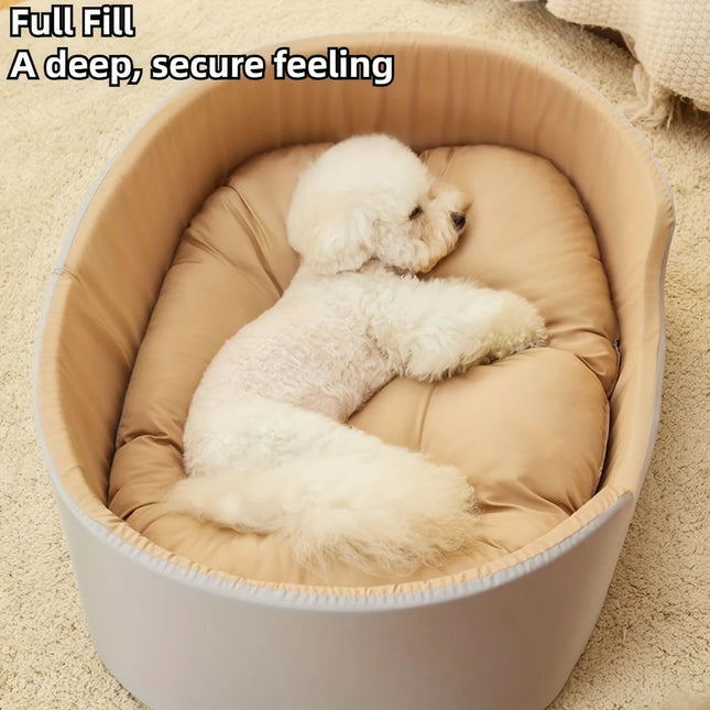 Dog Bed with Removable Hair Shield -  Memory Foam Pet Bed, Non-Slip & Reversible Design for All Seasons